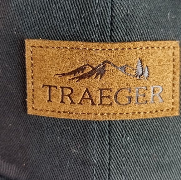 Traeger Camper Hat Grilling BBQ Black  Adjustable Leather Logo Outdoors Cap - Picture 3 of 15